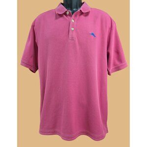 Tommy Bahama Pink Supima Cotton Blend Polo Shirt Large